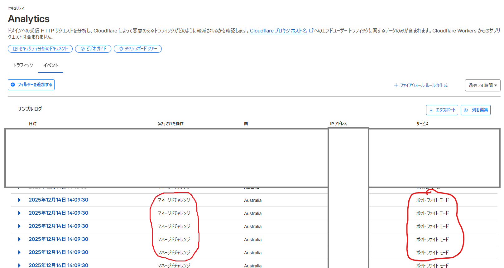 cloudflare ログの確認